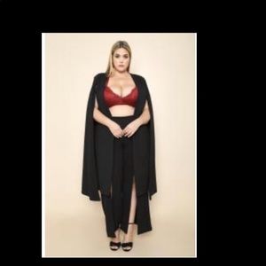Black Split Leg and Arm Pant Suit